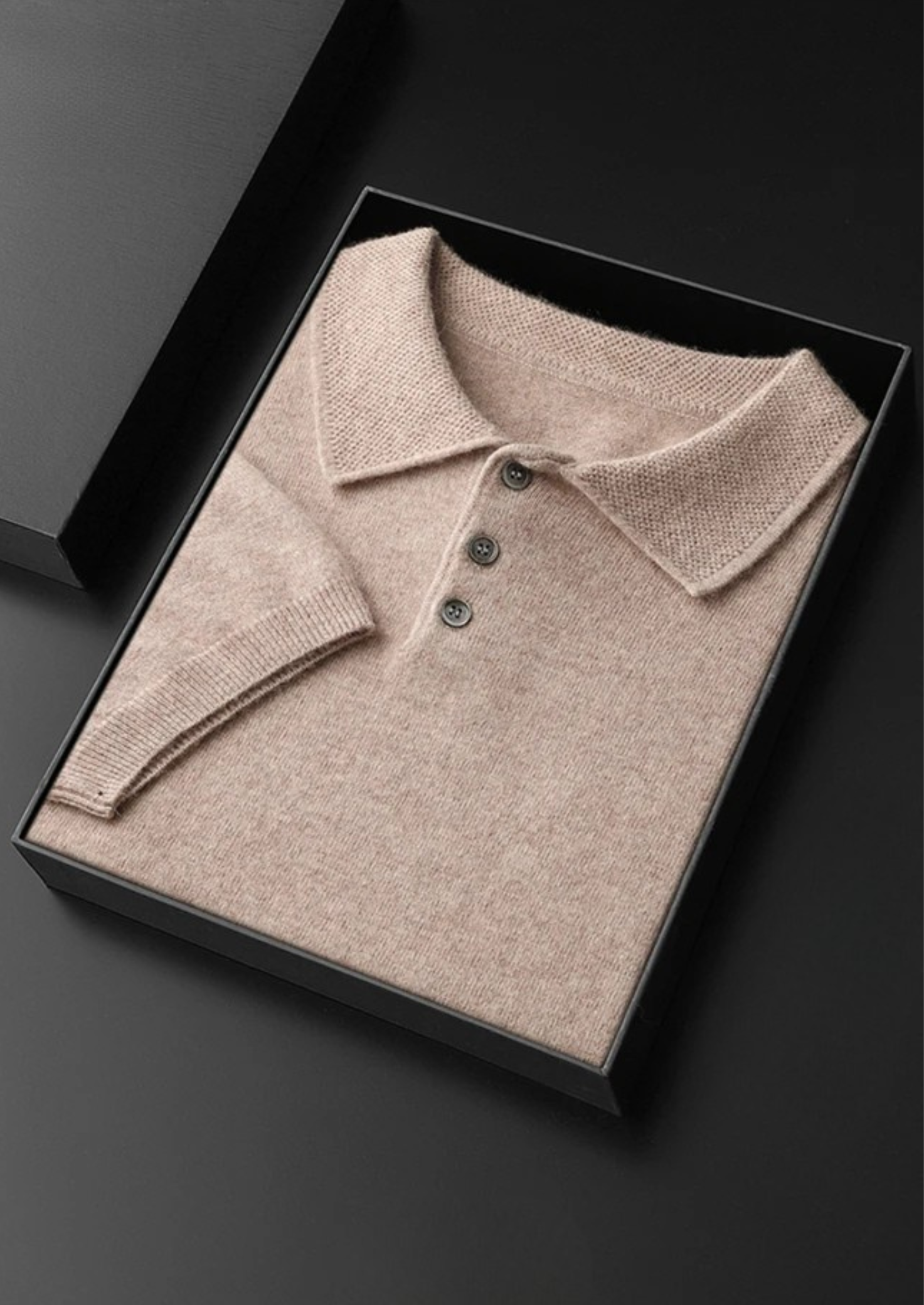 Button-Down Textured Knit Polo for Men - Image 9