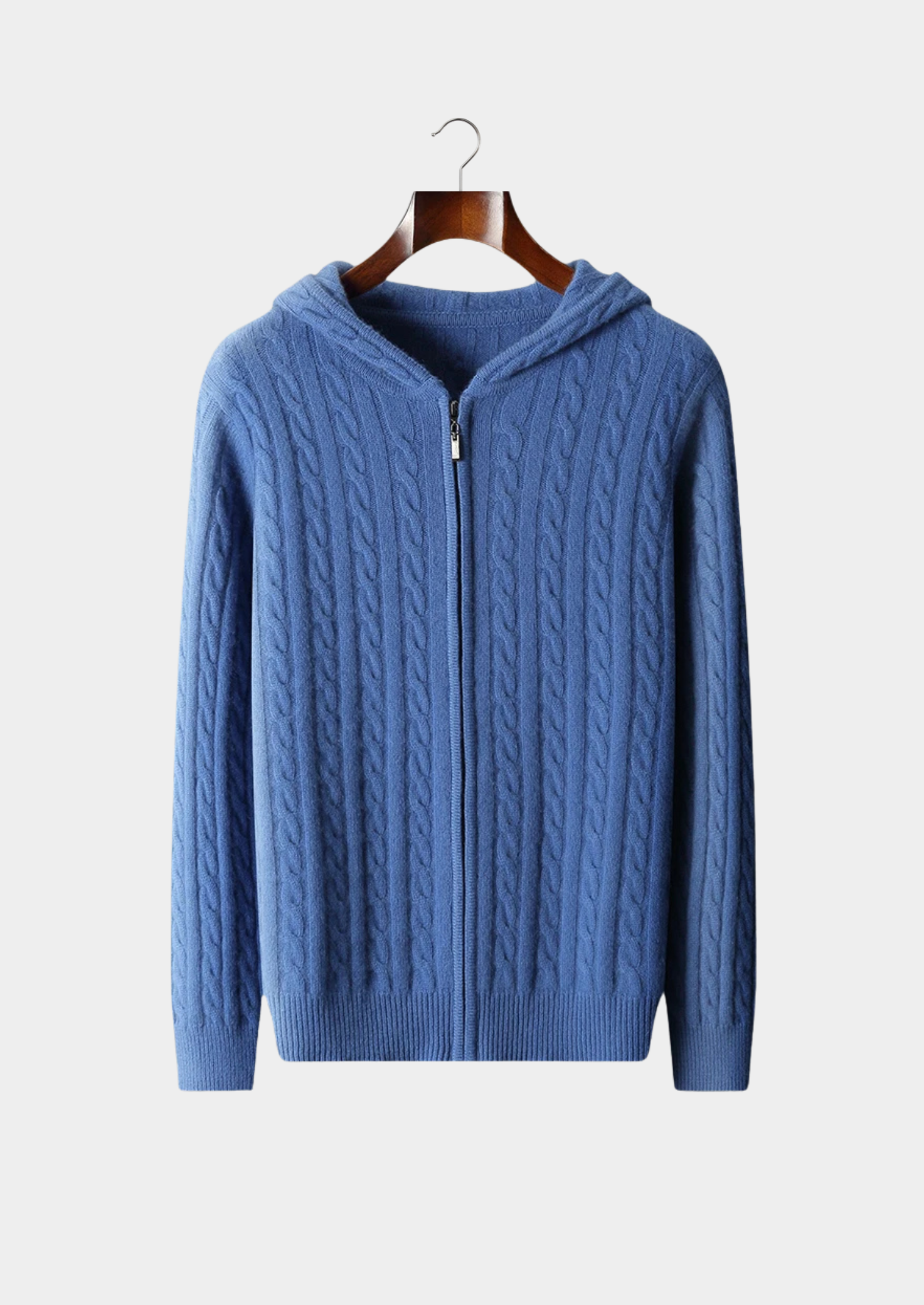 Cable Knit Zip-Up Hoodie for Men - Image 11