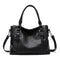 ERATO - Large capacity vintage soft leather hand bag with shoulder strap