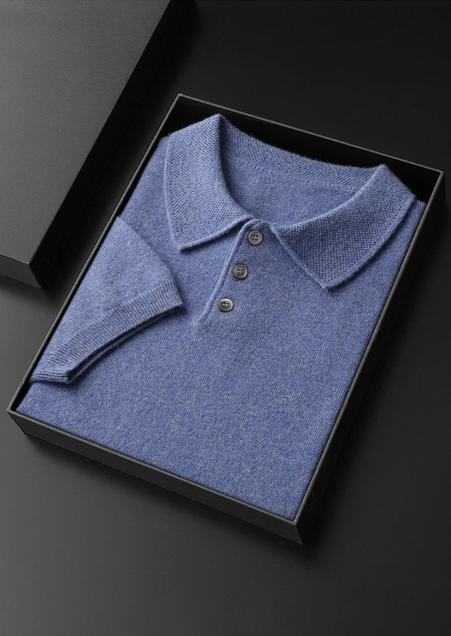 Button-Down Textured Knit Polo for Men - Image 8