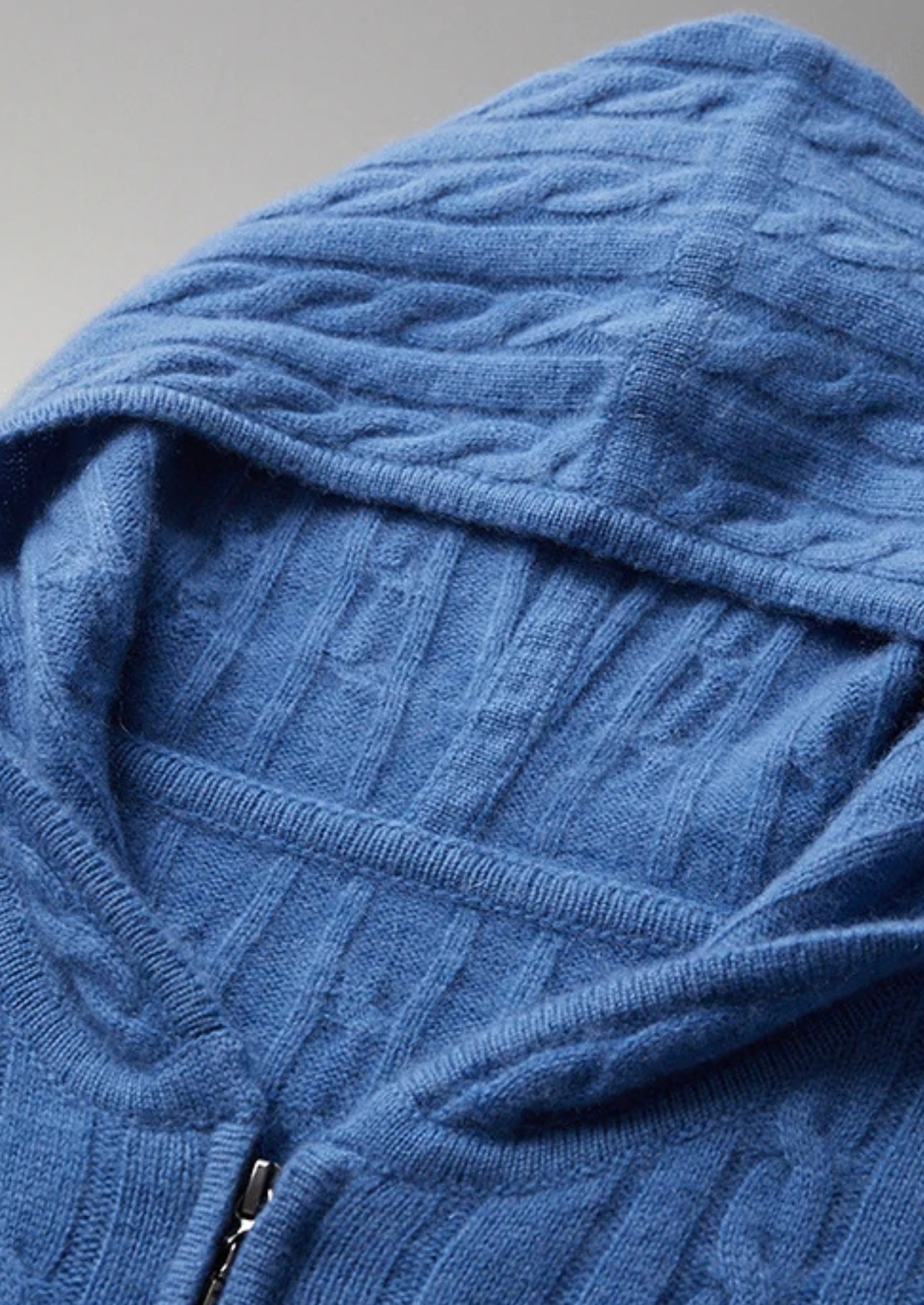 Cable Knit Zip-Up Hoodie for Men - Image 3