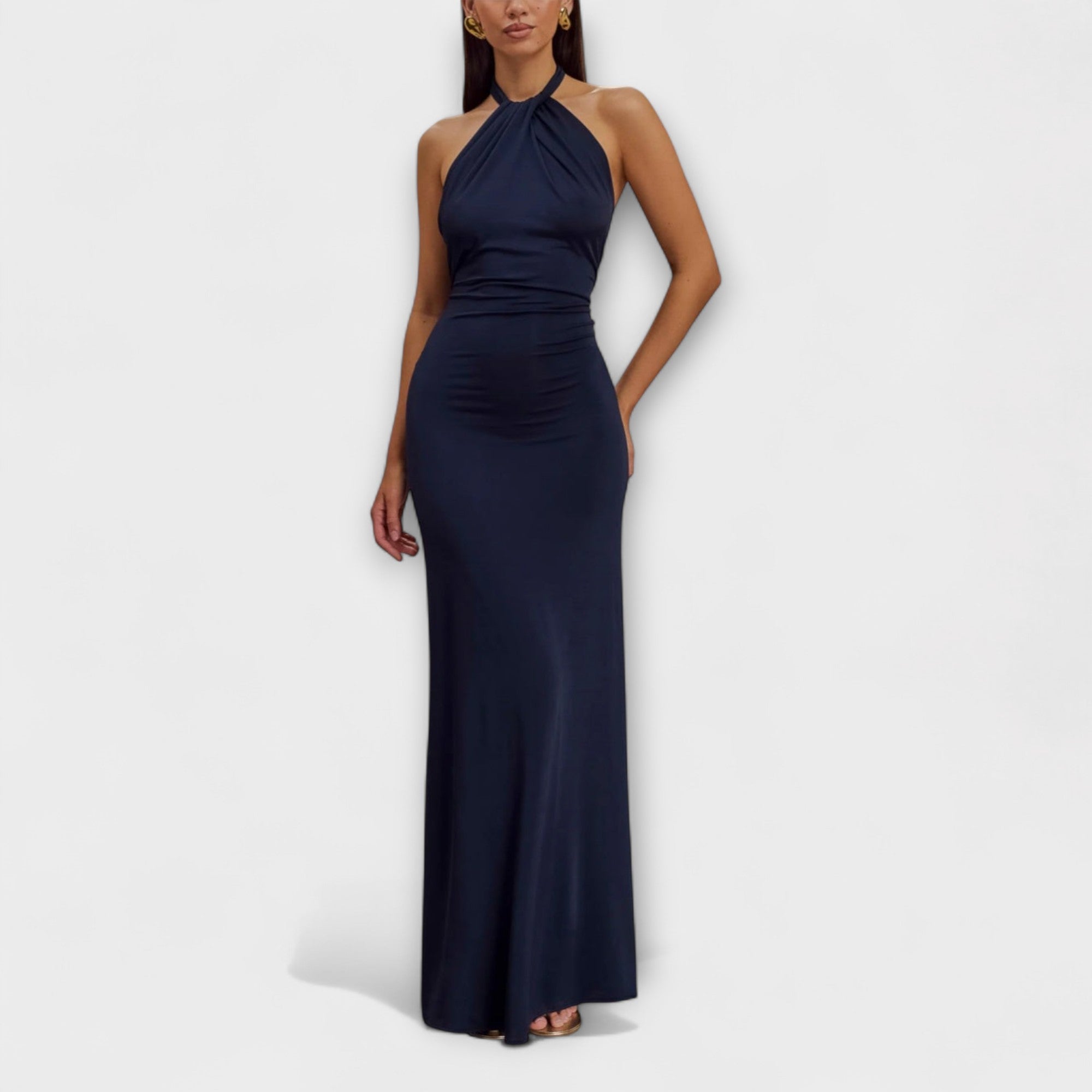 Cleo - Slinky Halter Maxi Dress