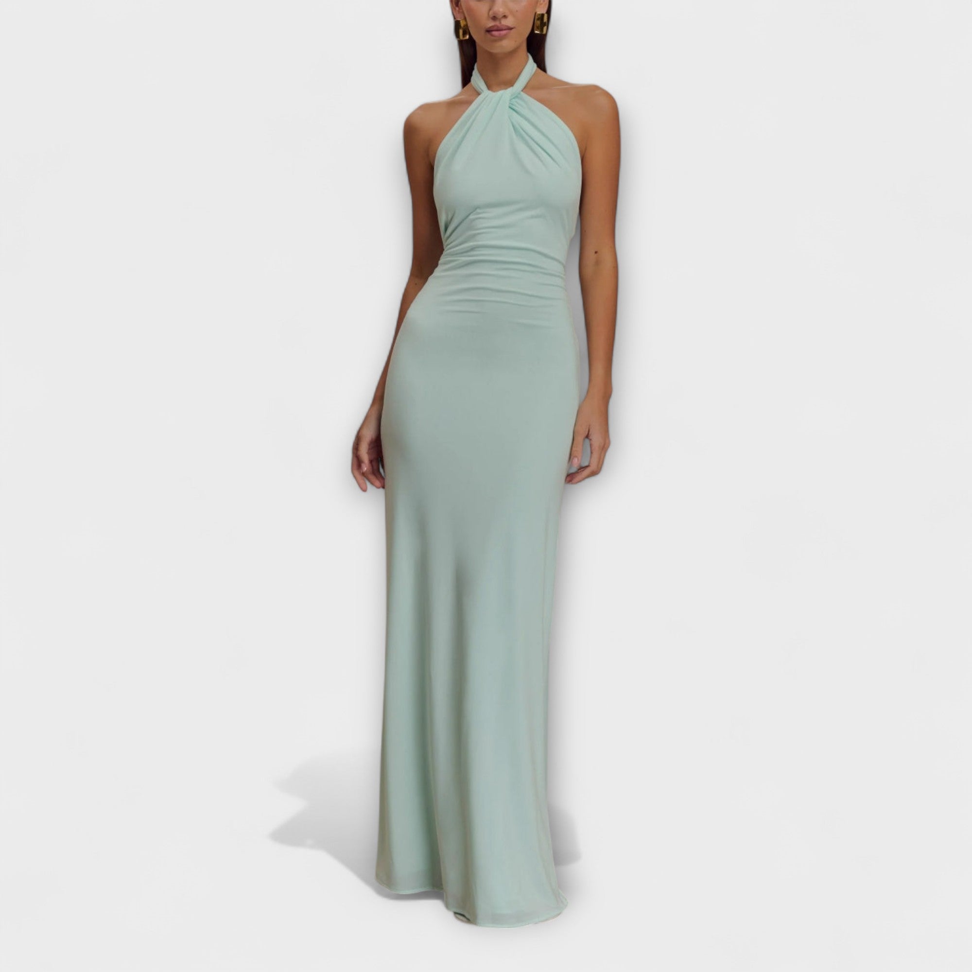Cleo - Slinky Halter Maxi Dress