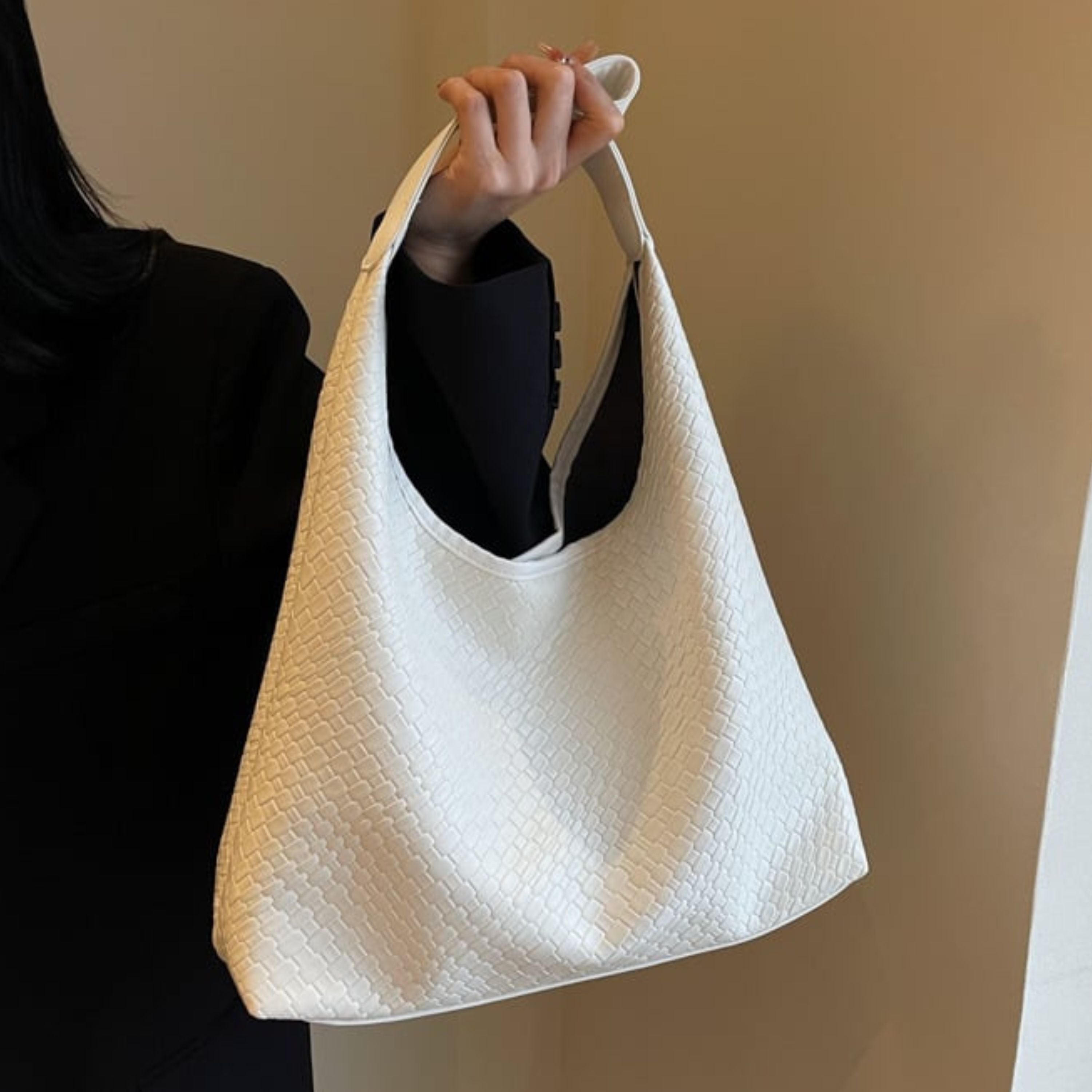 Bags and black leather hobo bag for women, elegant and functional