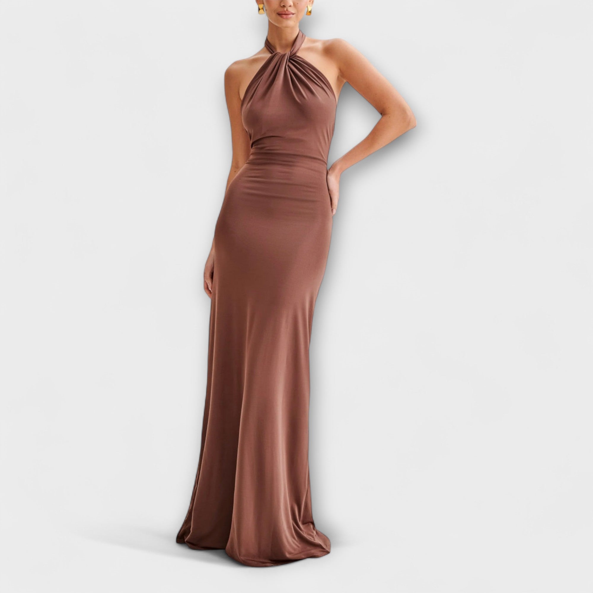 Cleo - Slinky Halter Maxi Dress