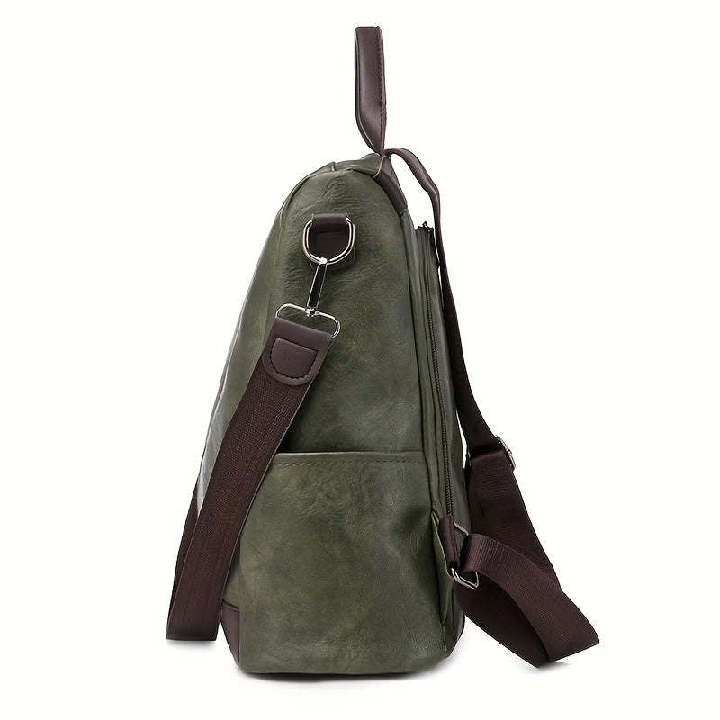 Bag backpack for women made from vegan PU leather with a secure design
