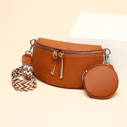 Bags in fine suede for women in dark taupe - elegant and stylish