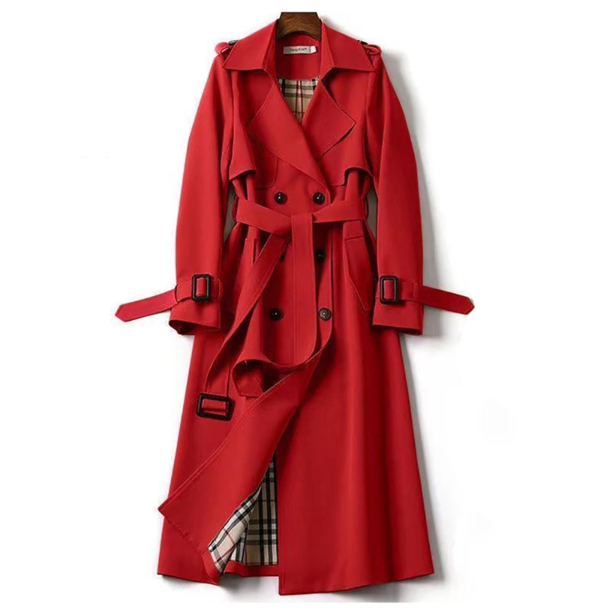Elegant Long Trench Coat With Belt - Must-have For Autumn And Spring