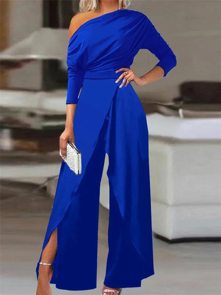 Anne | Women's Elegant Off-the-Shoulder Jumpsuit with Stylish Slit for Women