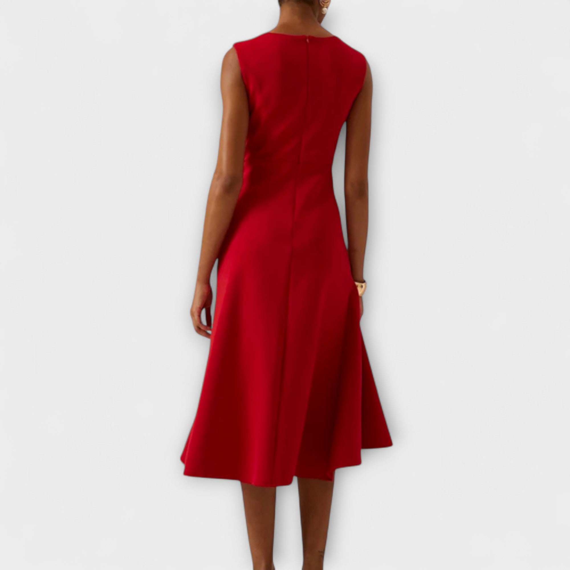 Helena - Draped Asymmetric Midi Dress