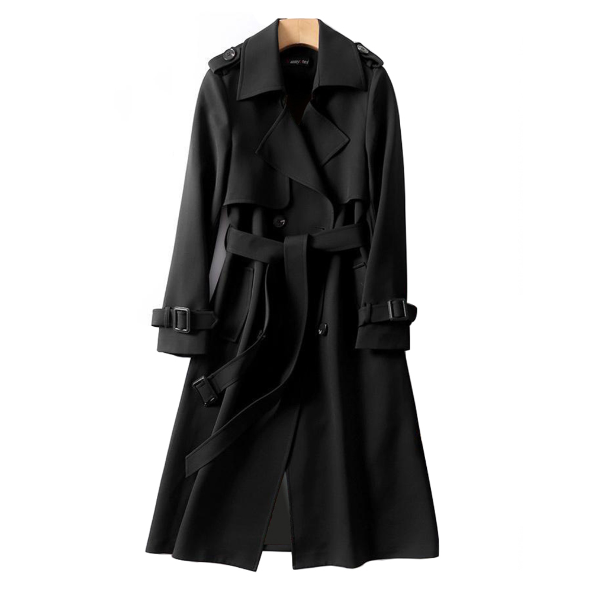 Elegant Long Trench Coat With Belt - Must-have For Autumn And Spring
