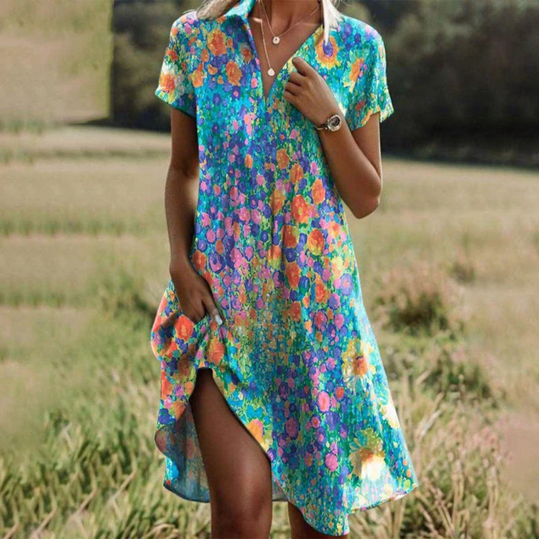 Alexandra - Timeless Floral Print Dress