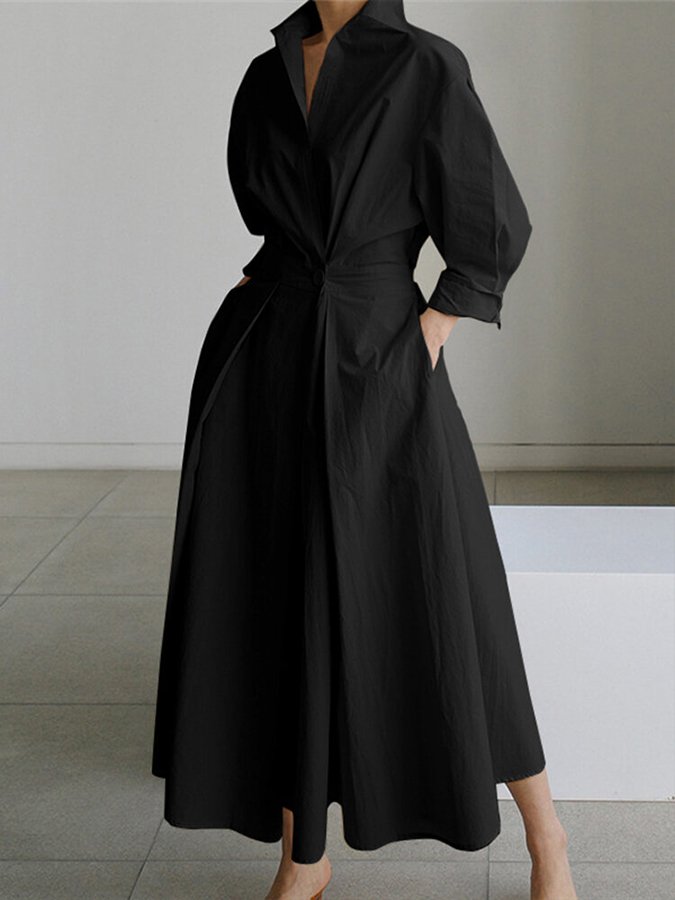 Women's Shane Midi Dress - Vintage Style with Fitted Waist and Flowy Flared Skirt