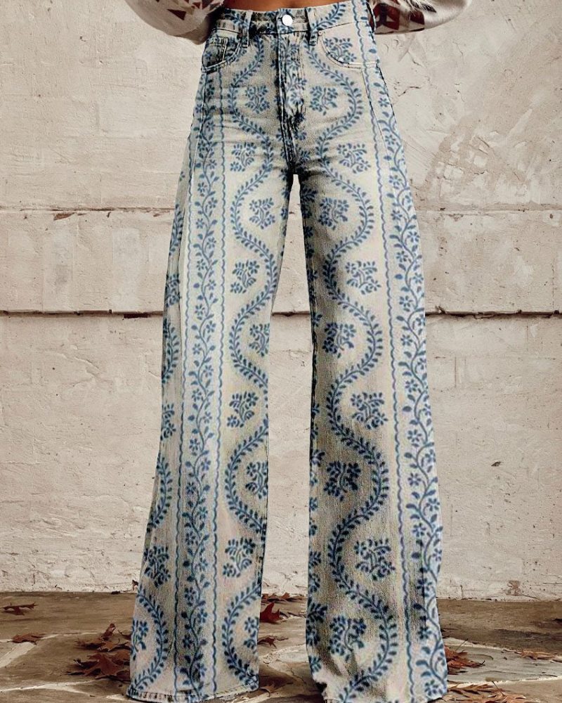 Persephone - Floral Wide Leg Trousers