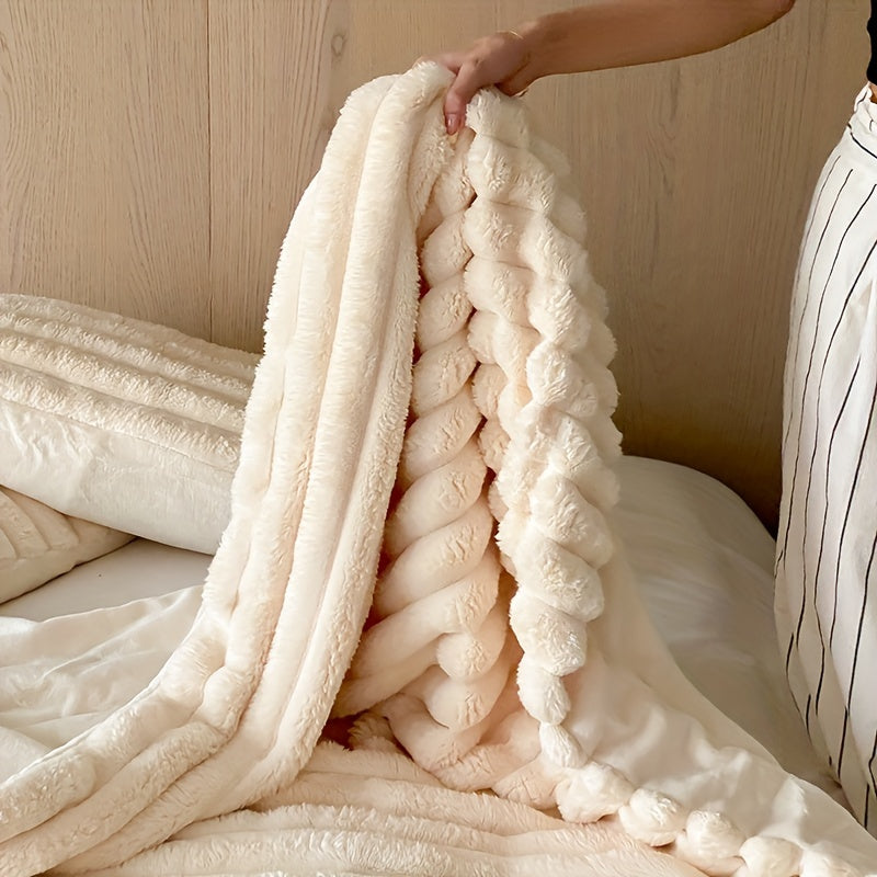 Double-layered plush comfort blanket