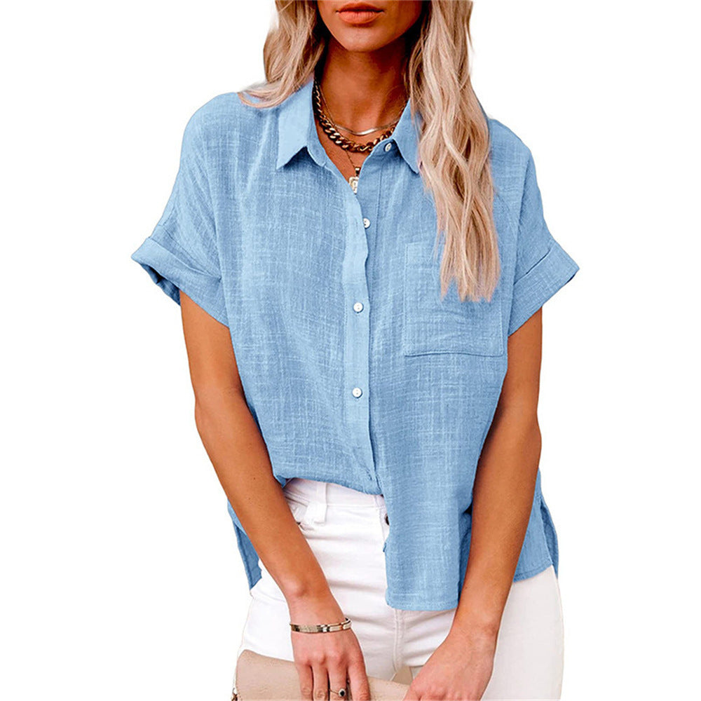 Vivi - Women’s Breathable Cotton Linen Button-Up Blouse