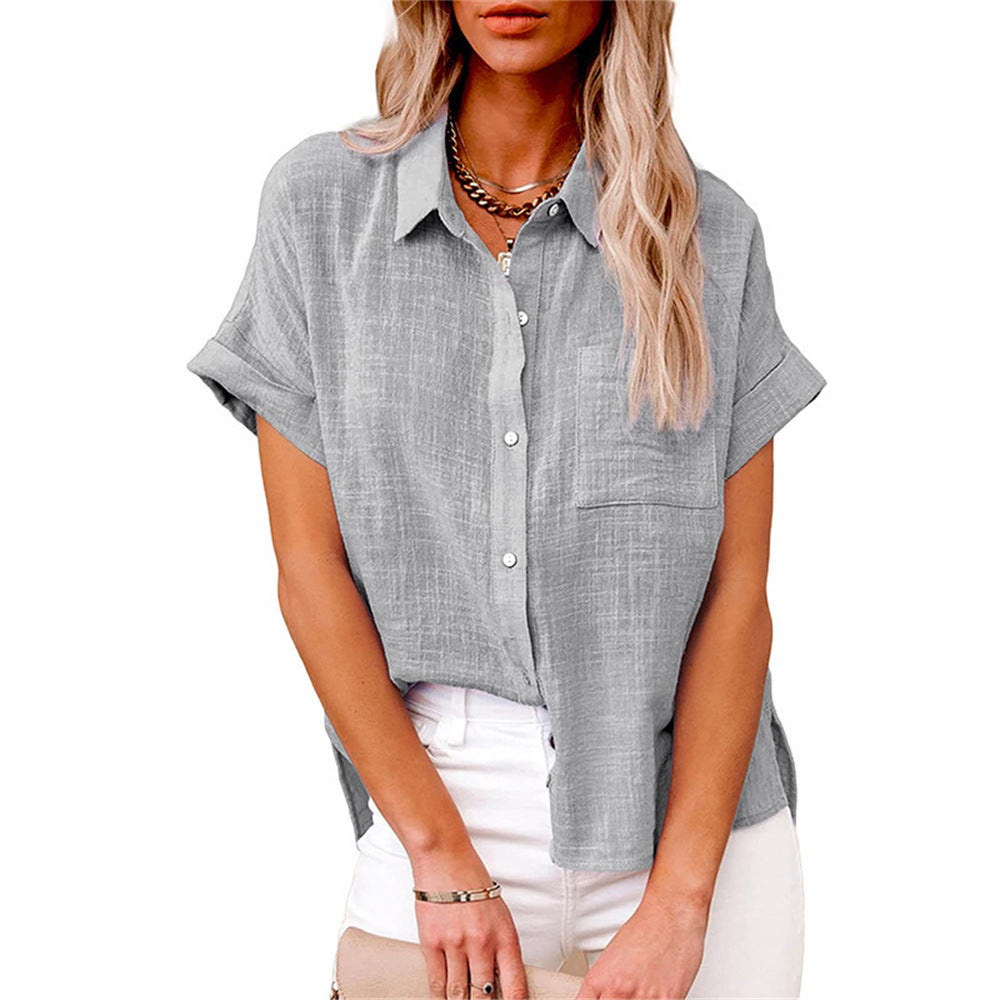 Vivi - Women’s Breathable Cotton Linen Button-Up Blouse