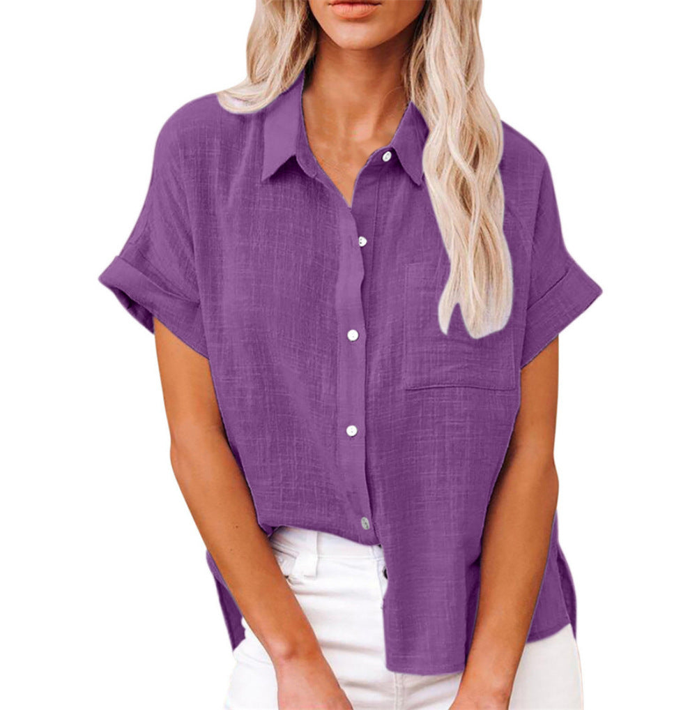 Vivi - Women’s Breathable Cotton Linen Button-Up Blouse