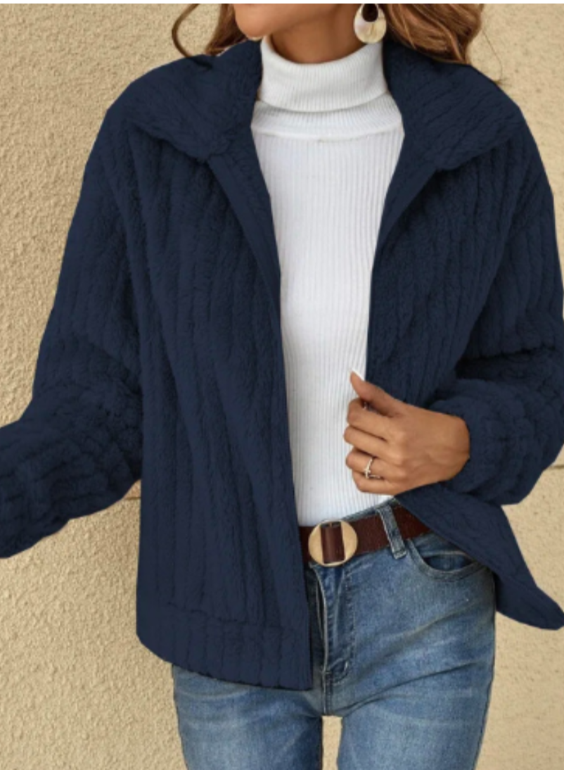 Warm plush cardigan for women