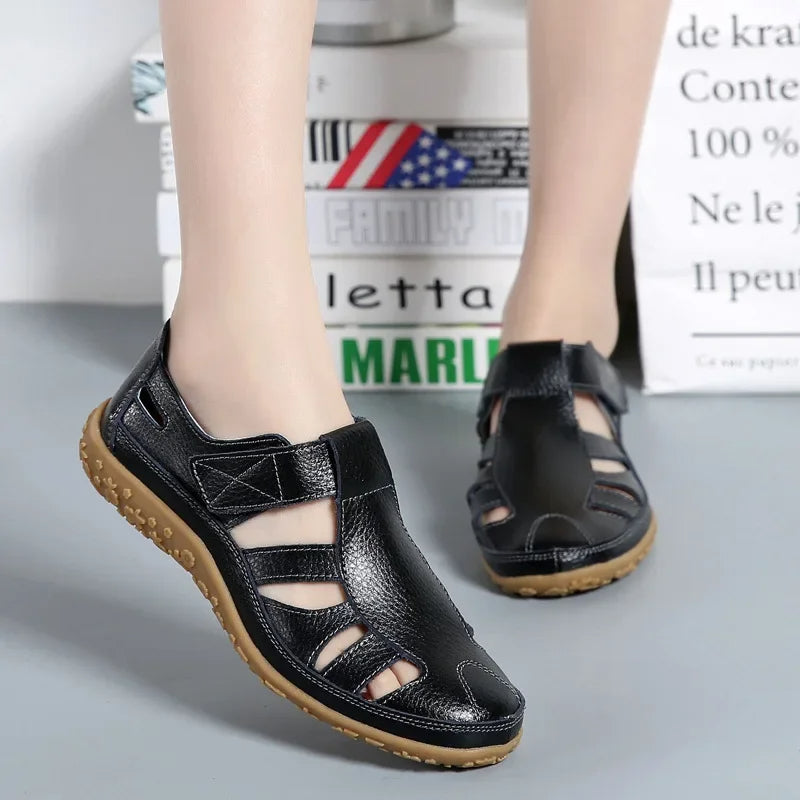 Women's casual leather summer sandals