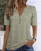 Naomi Women's Summer Top - T-shirt with Floral Print, Short Sleeve and Elastic, Comfortable Fit