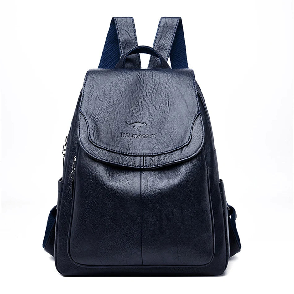 Theft-proof leather backpack for stylish women | Edah