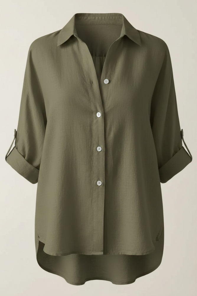 Women's shirt - Lightweight fabric - Casual cut - Button closure & classic collar