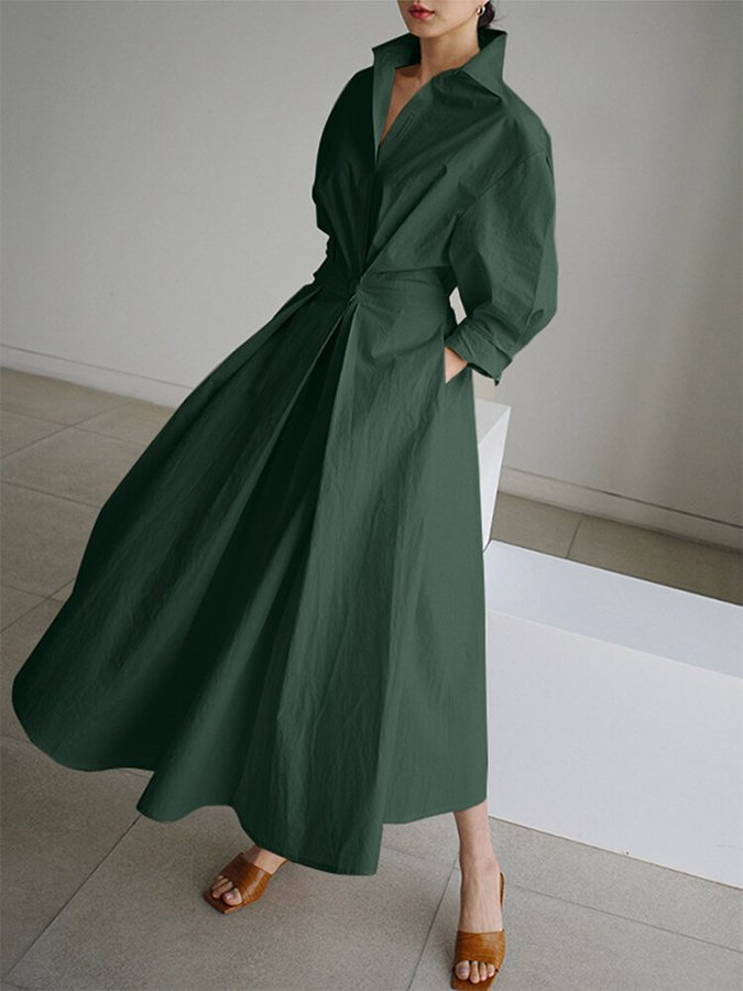 Women's Shane Midi Dress - Vintage Style with Fitted Waist and Flowy Flared Skirt