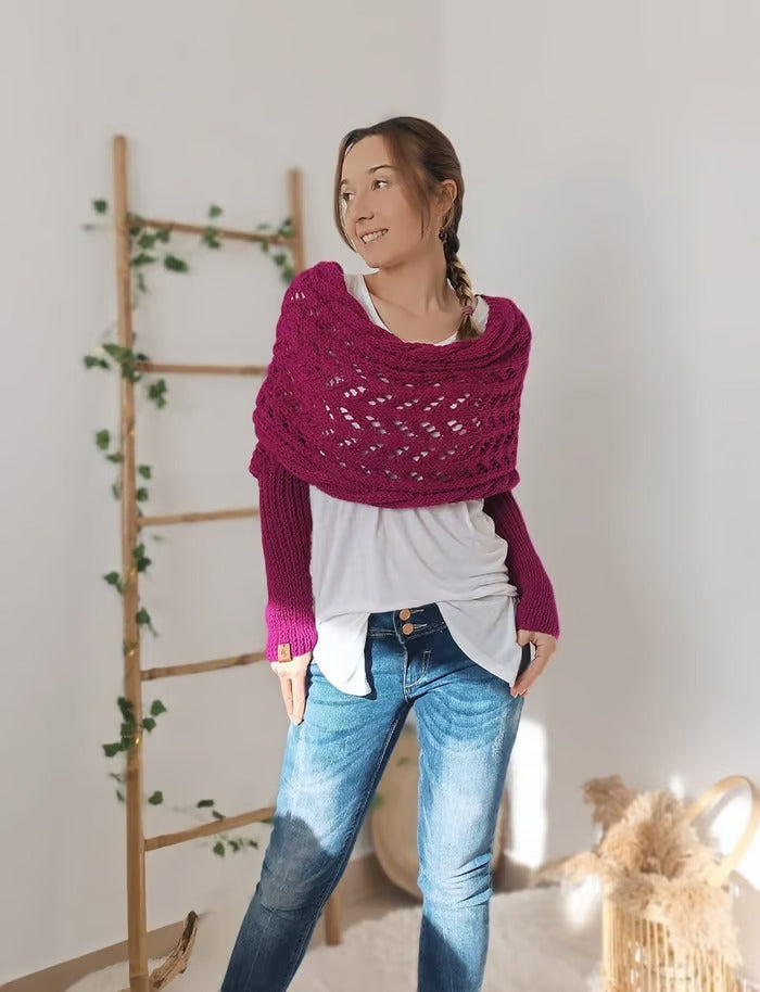 Cozy bohemian-style wrap for women