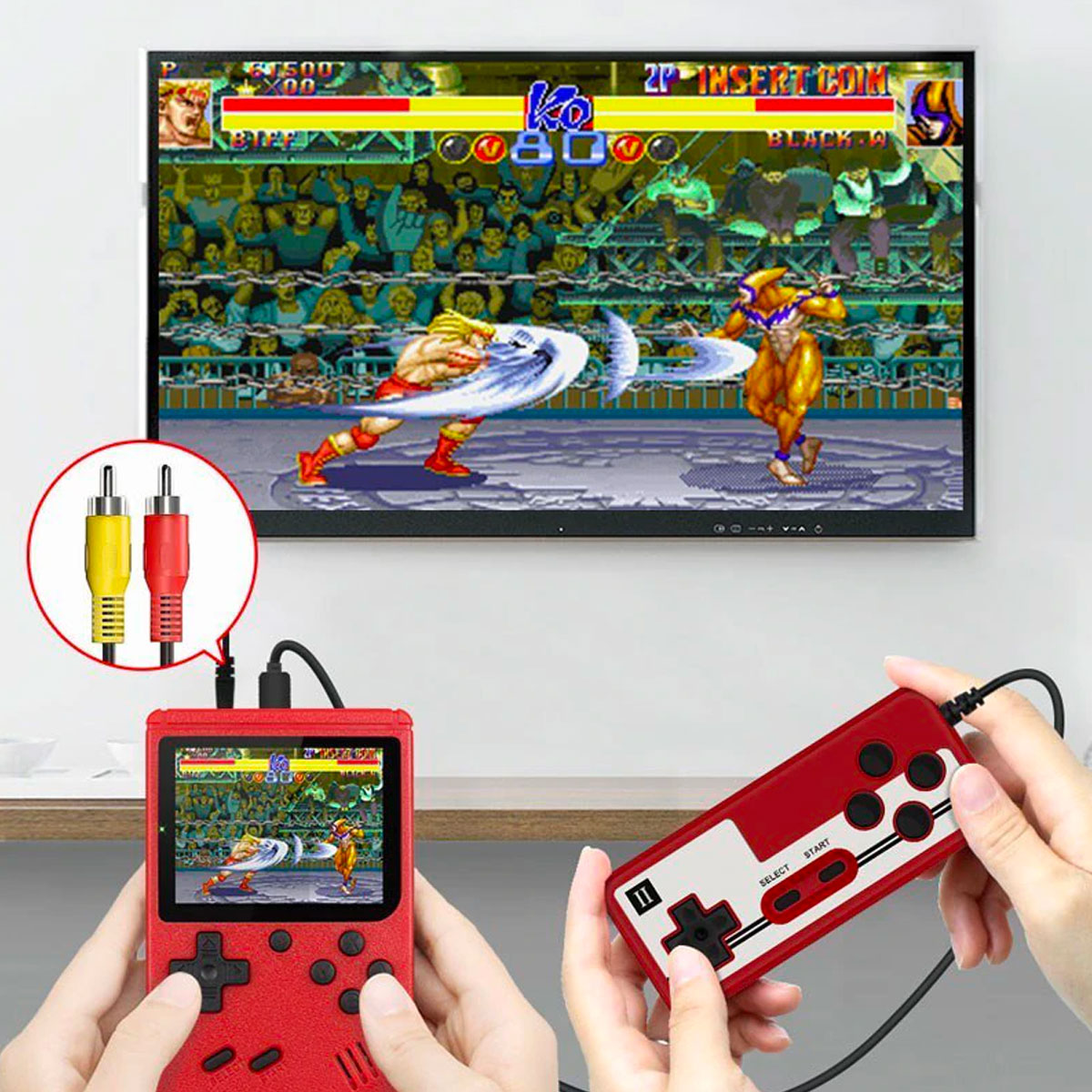 Přenosná retro herní konzole s 400 hrami