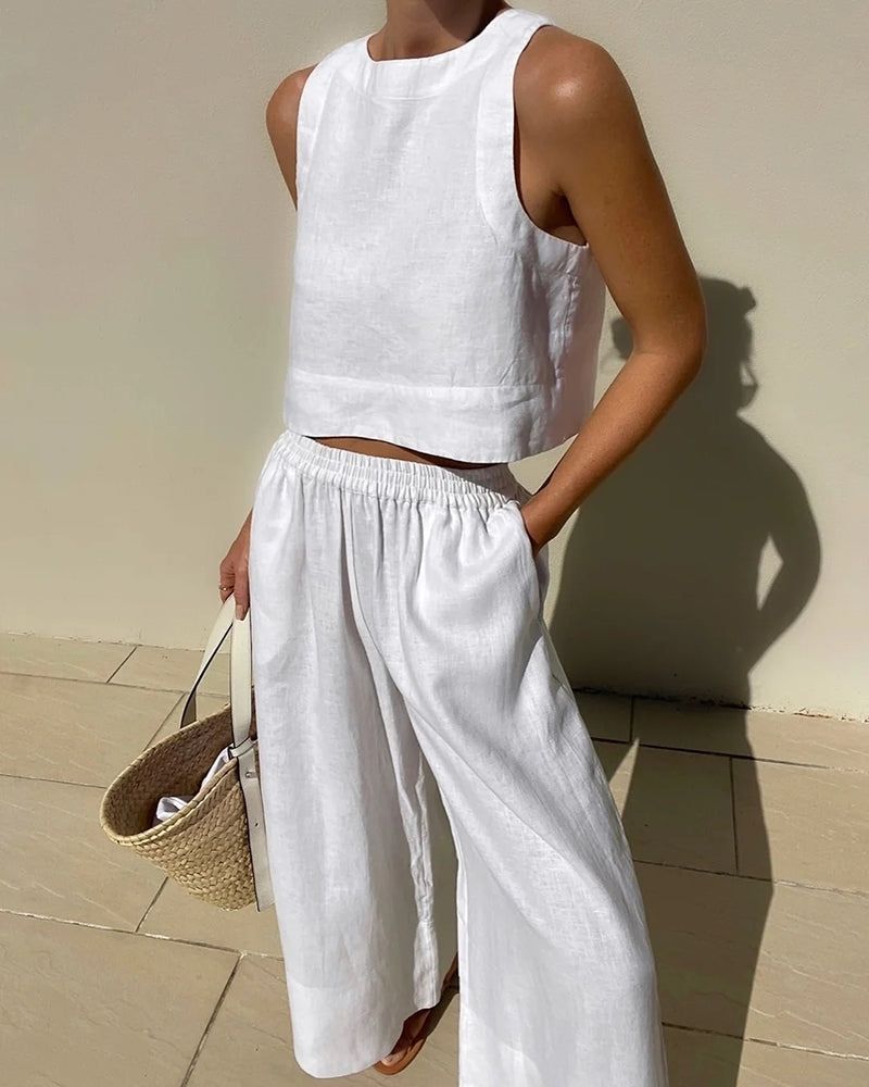 Jhara Women's Set - Elegant and Comfortable Linen Set with Slimming Cut