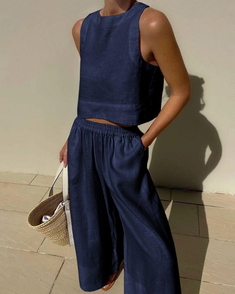 Jhara Women's Set - Elegant and Comfortable Linen Set with Slimming Cut