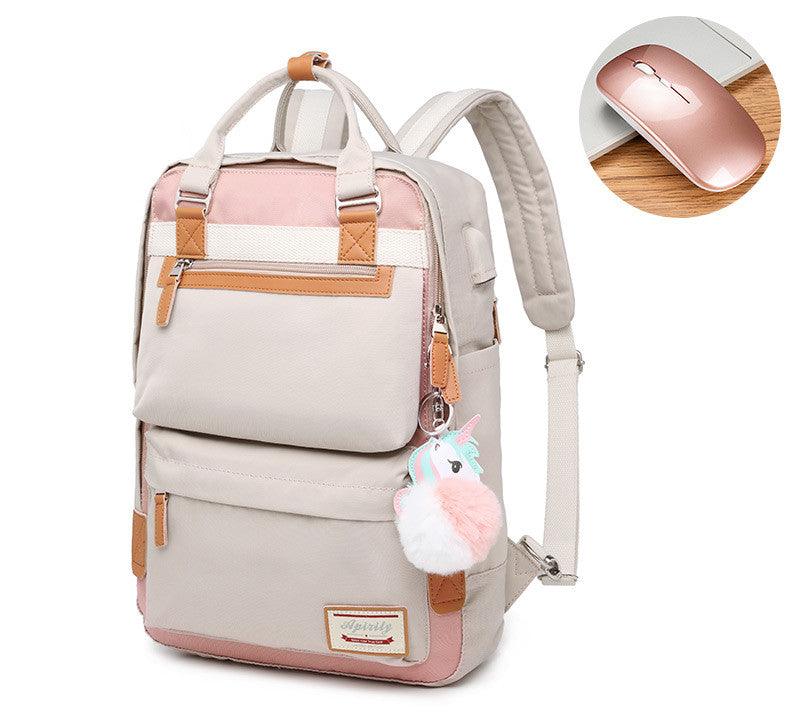 Stylish waterproof backpack for women with 15.6-inch laptop compartment