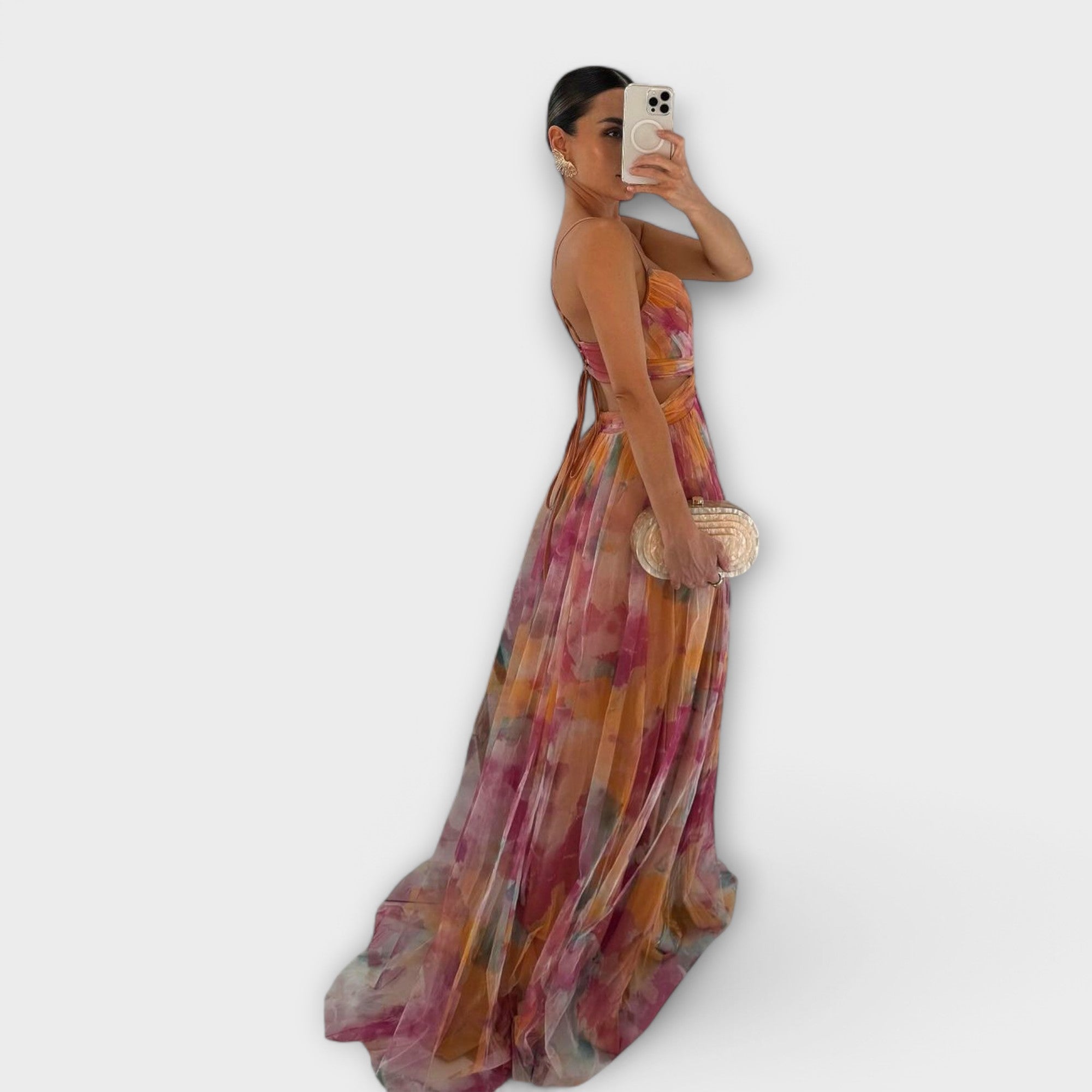 Anya - Elegant Fitted Mesh Maxi Dress