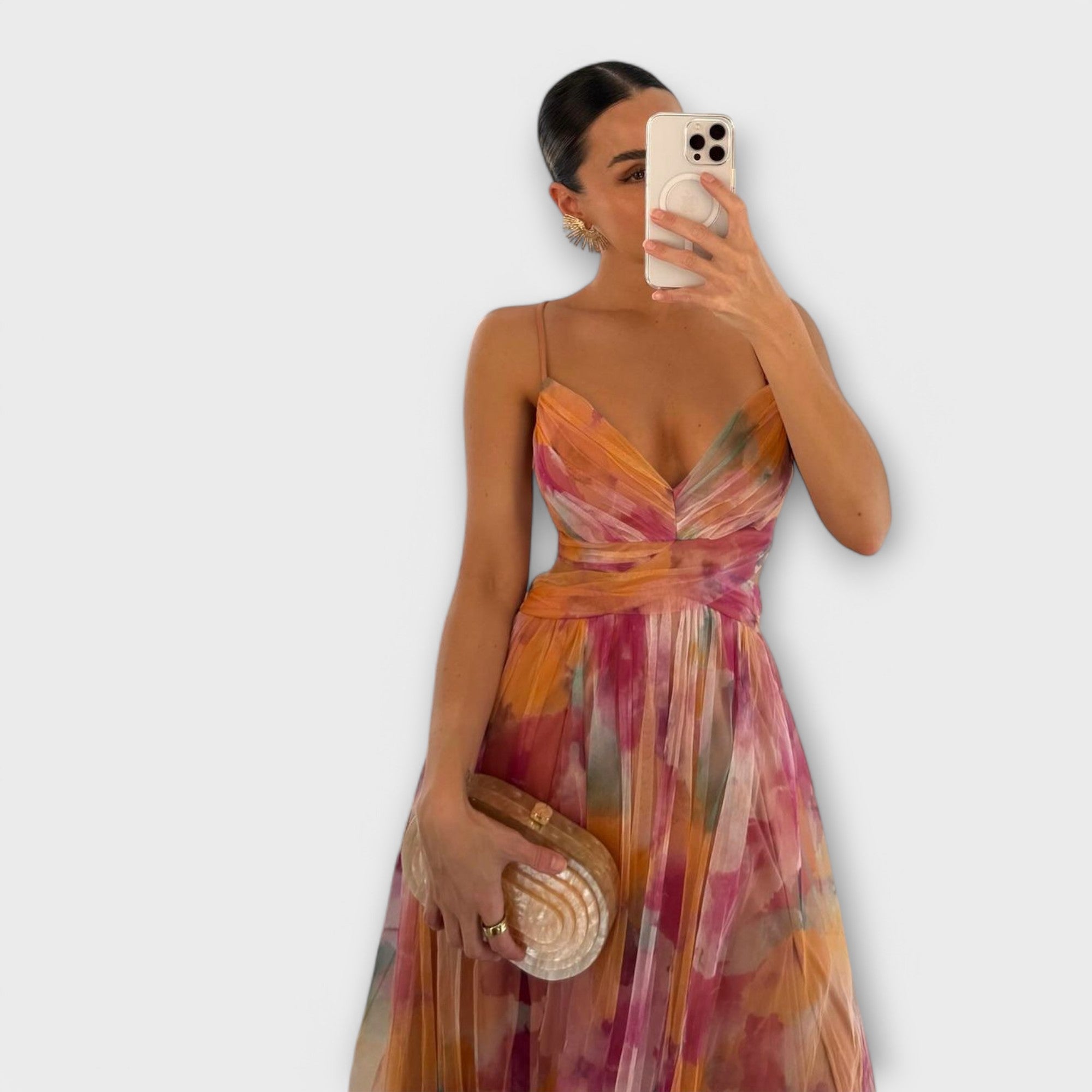 Anya - Elegant Fitted Mesh Maxi Dress