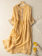Zara Women's Dress - Embroidered Cotton and Linen Dress with Ethnic Design and Comfortable Cut