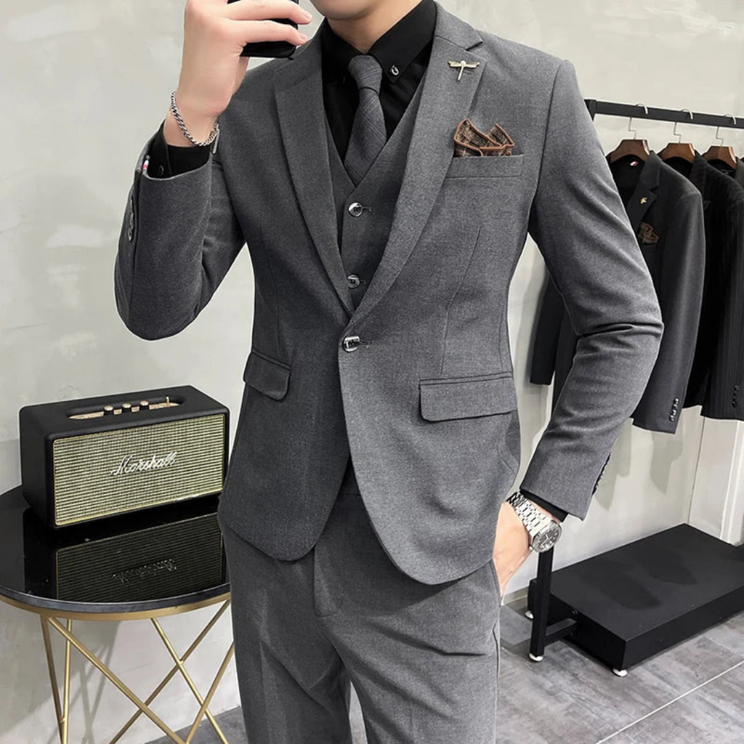 Men's Slim Fit Three-piece Formal Set
