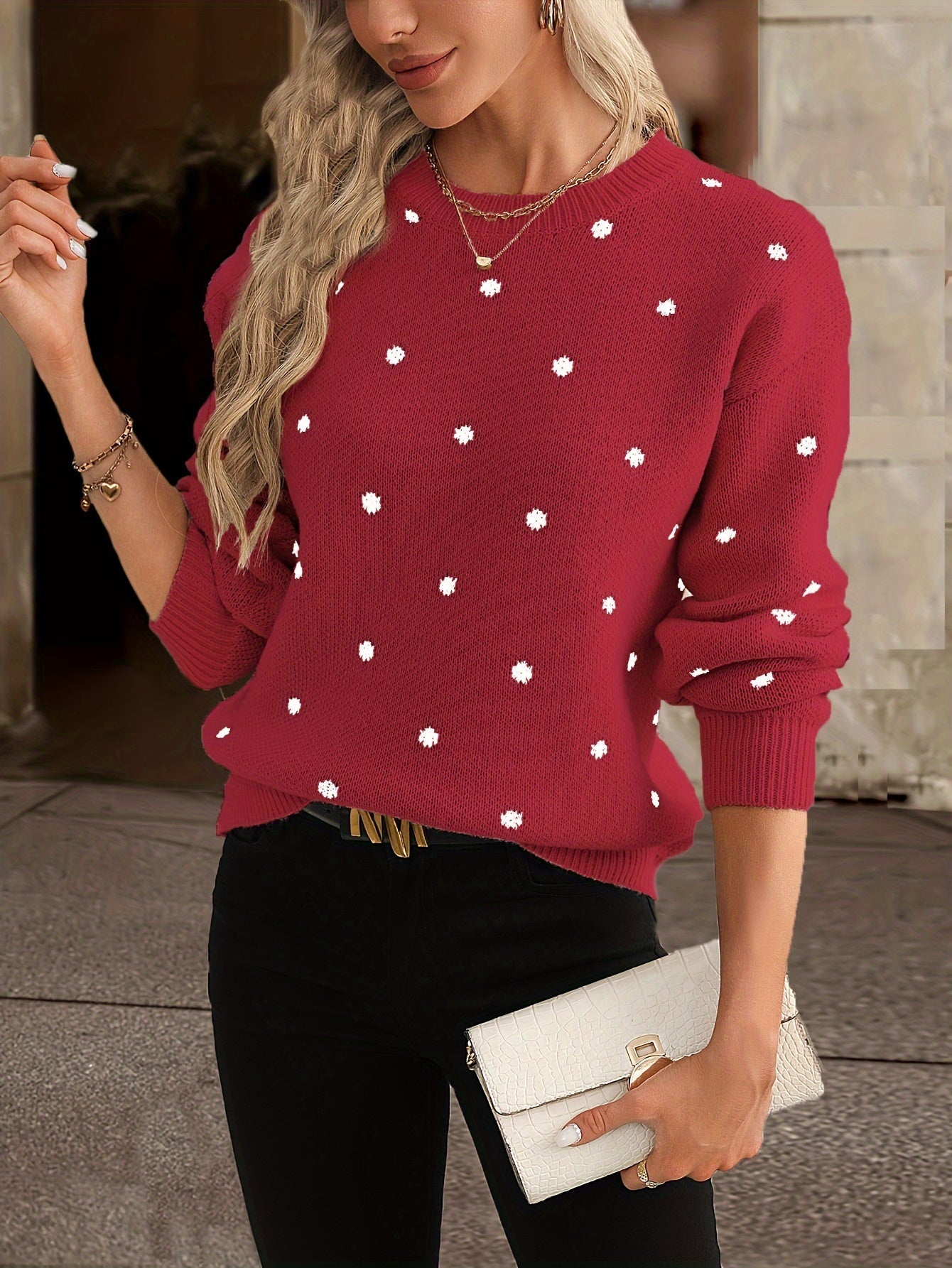 Zara polka dot sweater - Casual and stylish for women in fall and winter