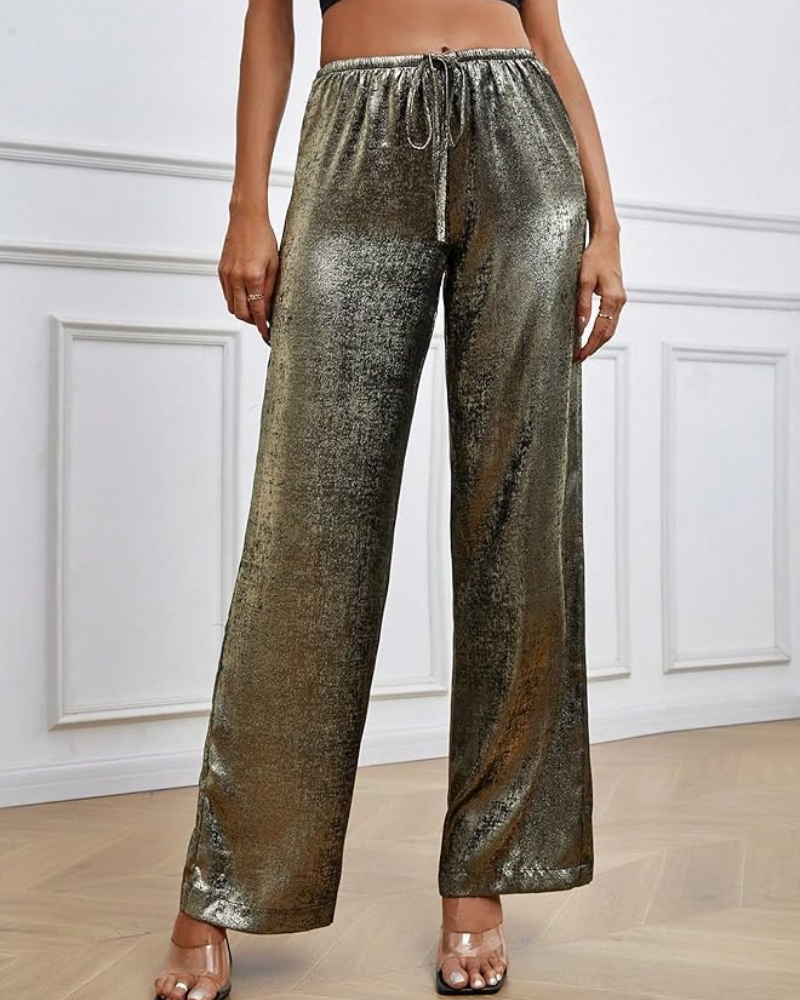 Estelle - Metallic Wide Leg Trousers
