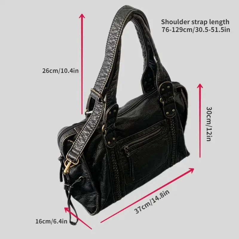 Rachela | Black Large Handbag | Premium Soft Leather