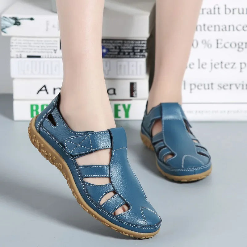 Women's casual leather summer sandals