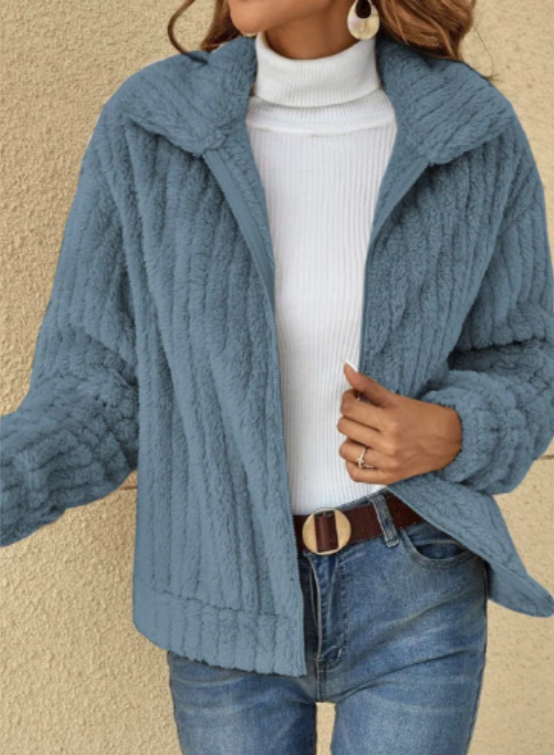 Warm plush cardigan for women