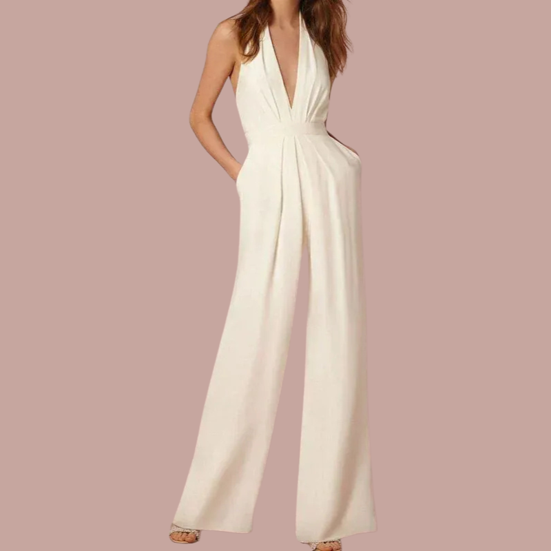 Verana | Combinaison sans manches élégante pour femme | Jambes larges et décolleté en V profond