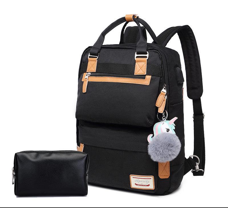 Stylish waterproof backpack for women with 15.6-inch laptop compartment
