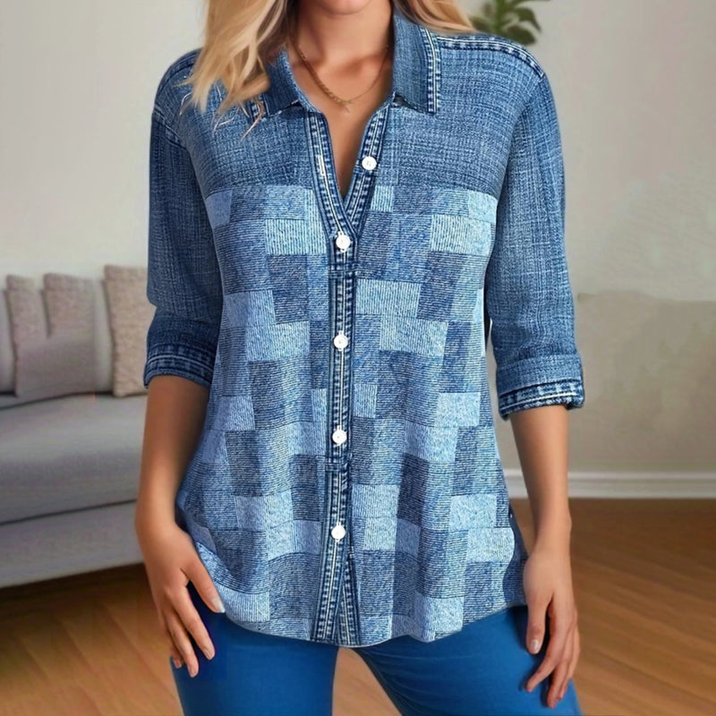 Classic plaid ladies shirt in vintage style