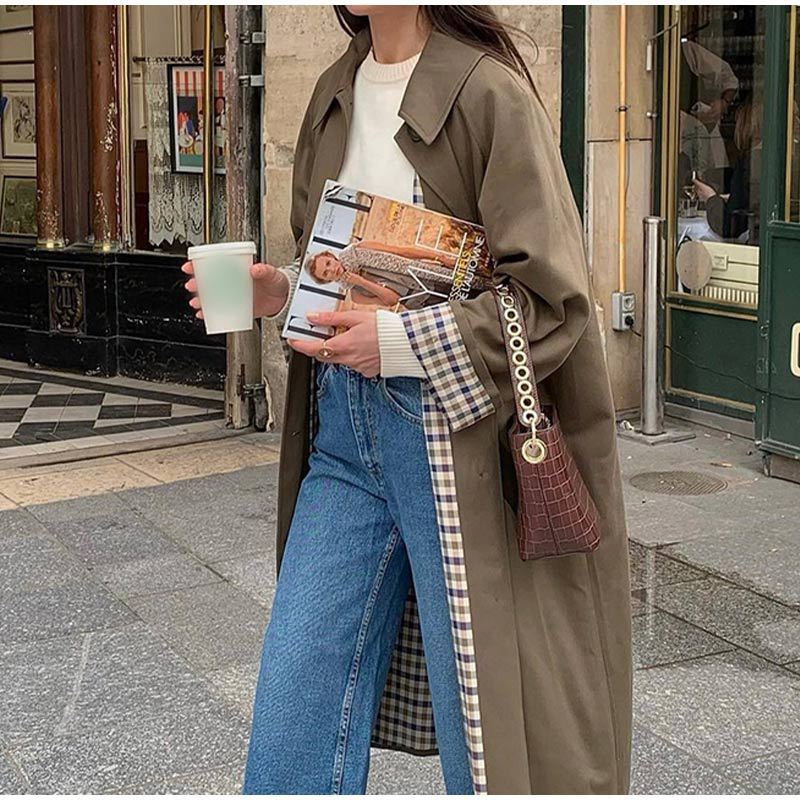 Long Elegant Trench Coat Women – Khaki