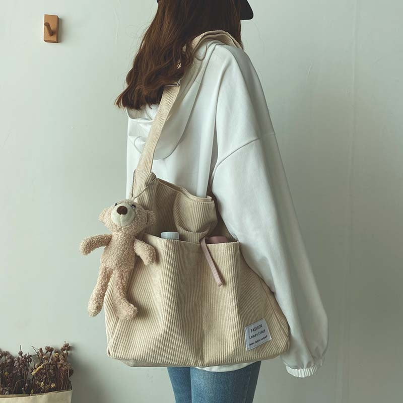 Stephanie - Large capacity bag made from textured, soft vegan leather