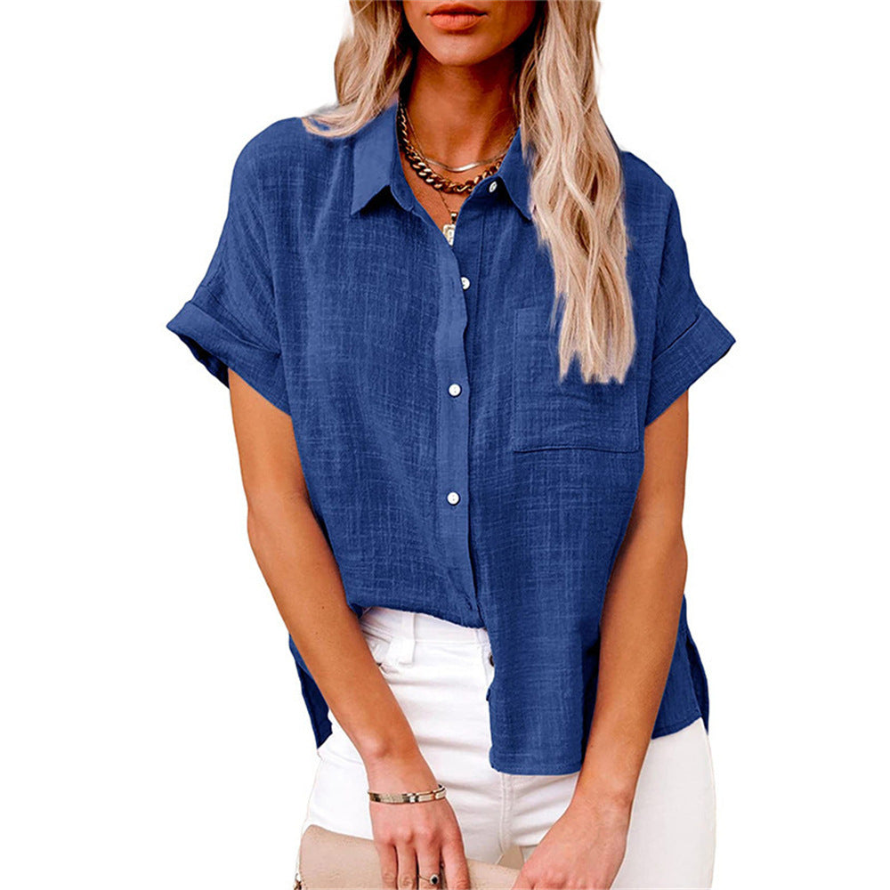 Vivi - Women’s Breathable Cotton Linen Button-Up Blouse