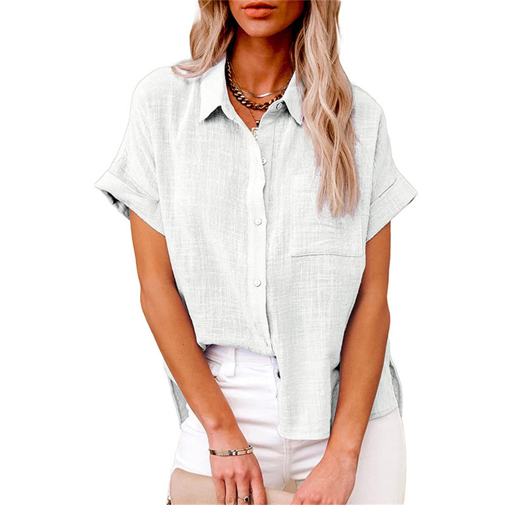 Vivi - Women’s Breathable Cotton Linen Button-Up Blouse