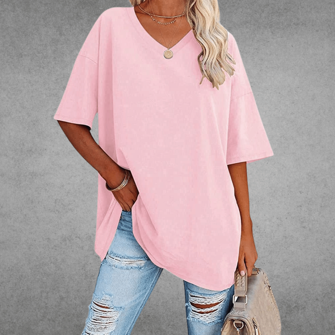 Ninon Women's Oversize T-shirt - Comfortable design with a heart neckline and lightweight, breathable fabric